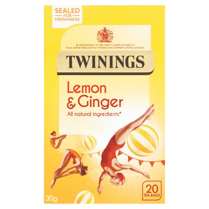 Twinings Lemon & Ginger 20 Tea Bags 30g(Case of 4)