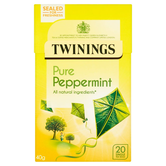 Twinings Pure Peppermint 20 Single Tea Bags 40g (Case of 4)