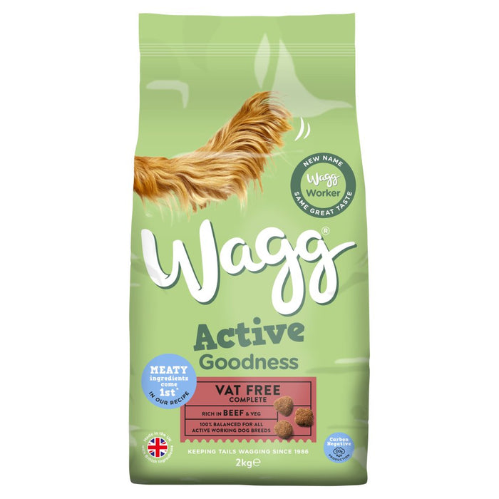 Wagg Active Goodness Vat Free Complete Rich in Beef & Veg 2kg (Case of 4)