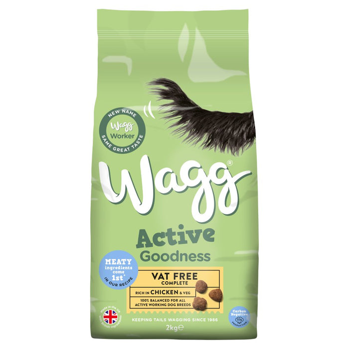 Wagg Active Goodness Vat Free Complete Rich in Chicken & Veg 2kg (Case of 4)
