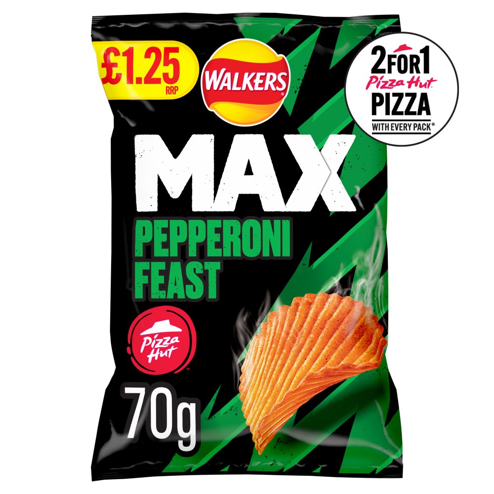 Walkers Max Pizza Hut Pepperoni Feast Crisps (Box of 15) —