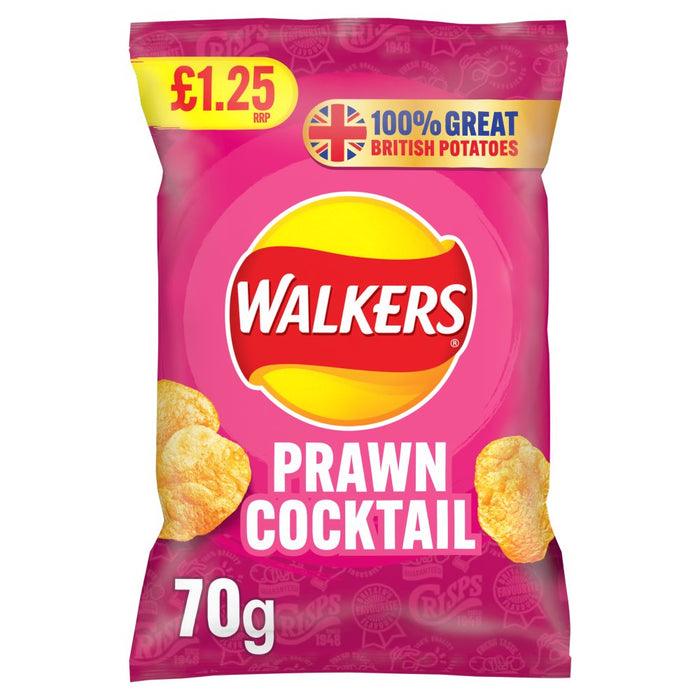 Walkers Prawn Cocktail Crisps PMP 70g (Box of 18)