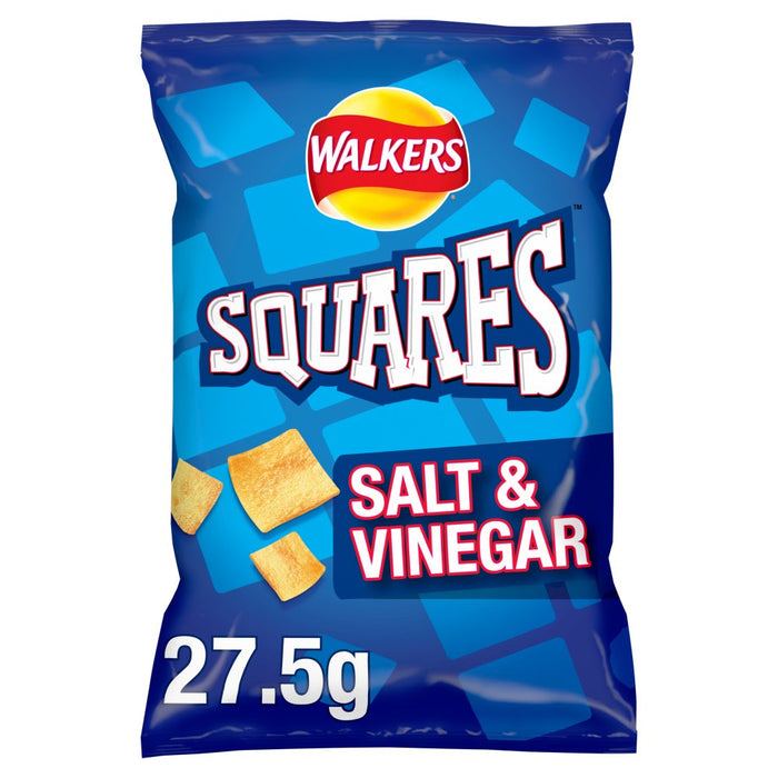 Walkers Squares Salt & Vinegar Snacks Crisps 27.5g (Box of 32)