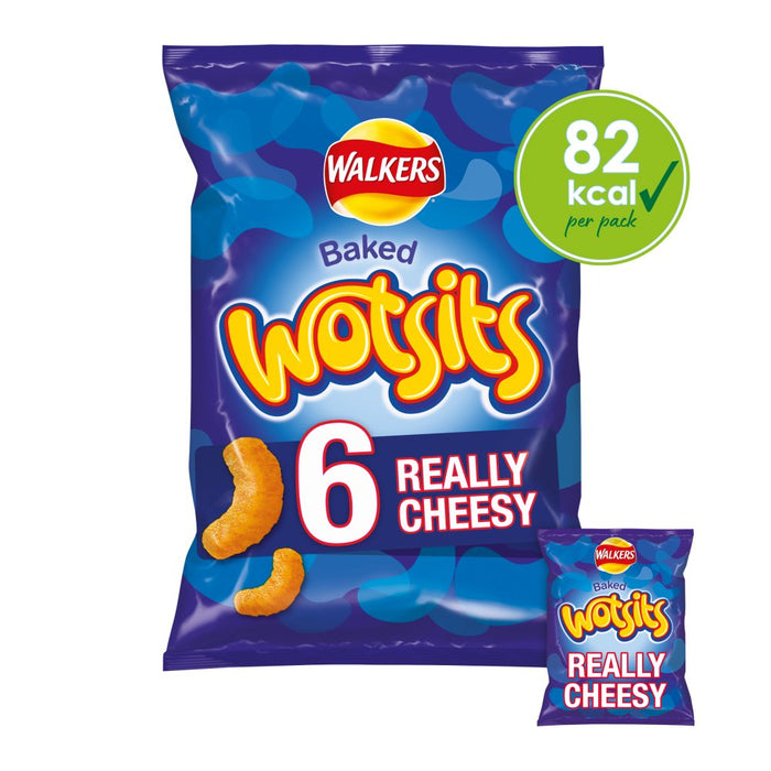 Walkers Wotsits Really Cheesy Multipack Snacks Crisps (6x16.5g)