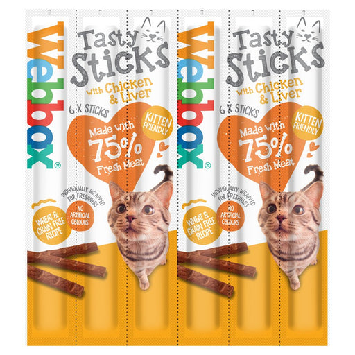 Webbox Tasty Sticks with Chicken & Liver 6 Semi-Moist Tasty Treats