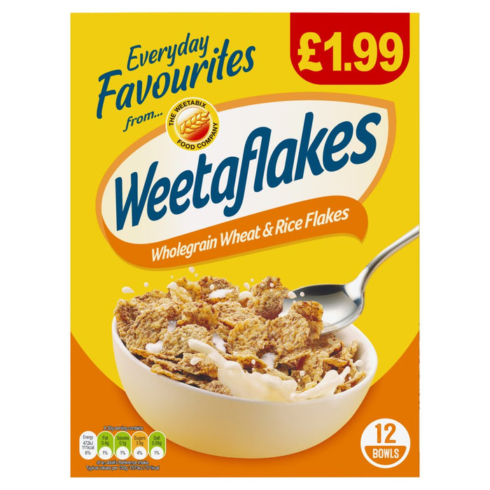 Weetabix Weetaflakes Wholegrain Wheat & Rice Flakes 375g (Case of 10)