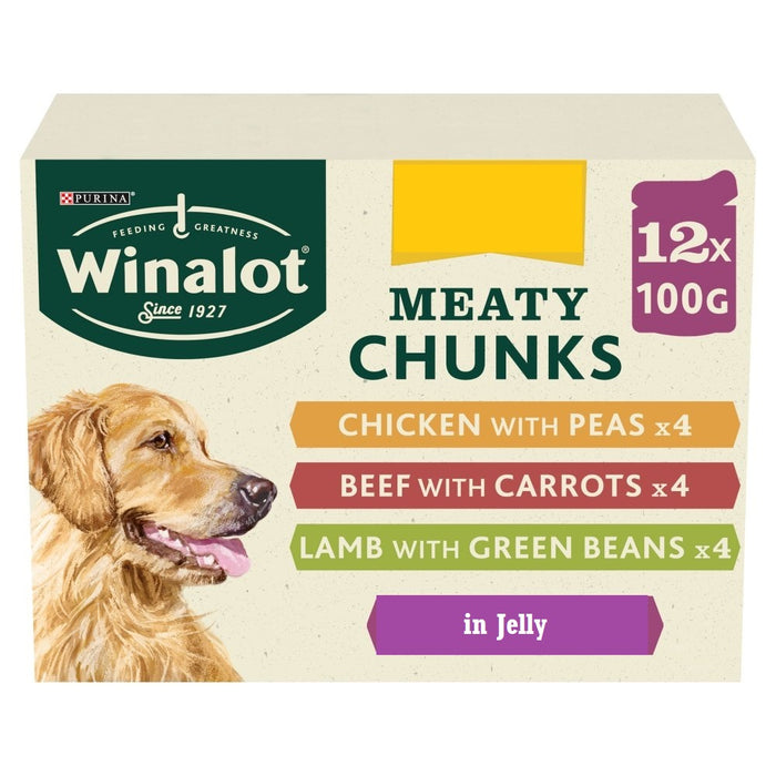 Winalot Meaty Chunks Mixed in Jelly PMP 12x100g (Case of 4)
