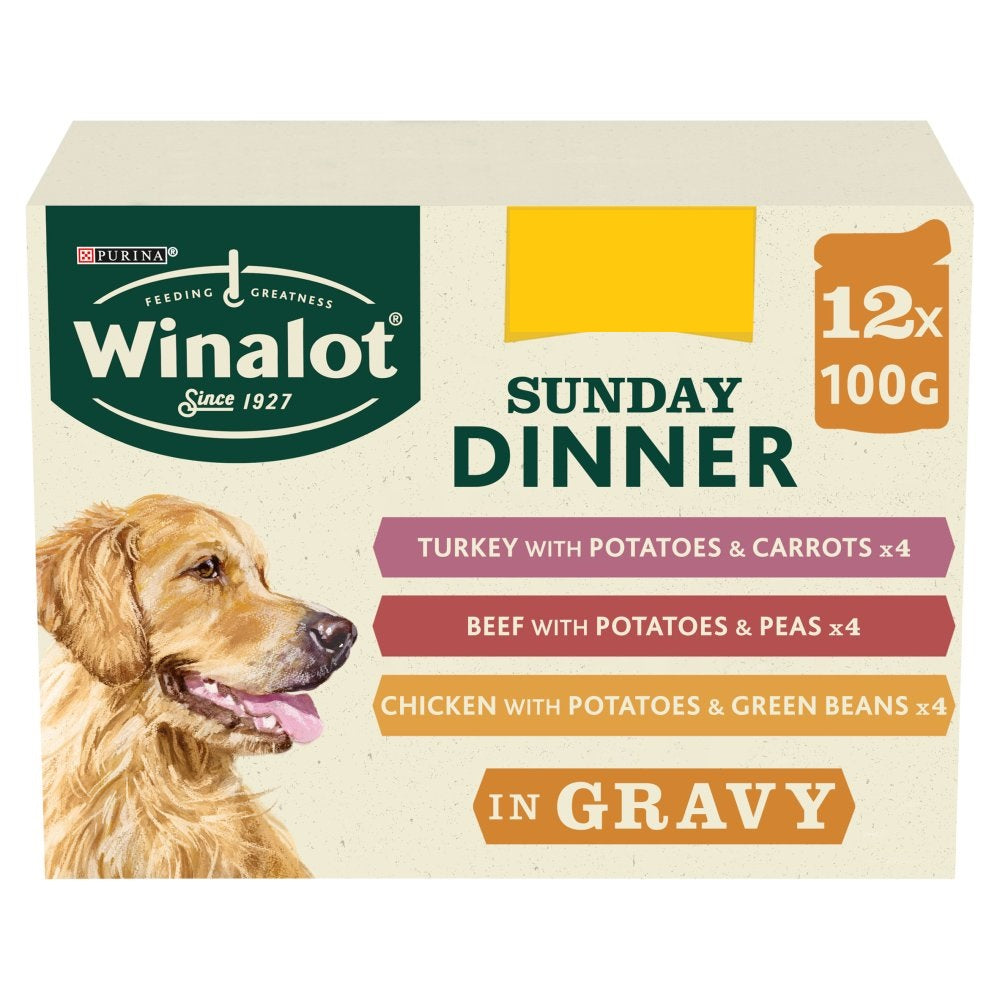 Winalot Sunday Dinner in Gravy PMP 12x100g Case of 4 BritishGram