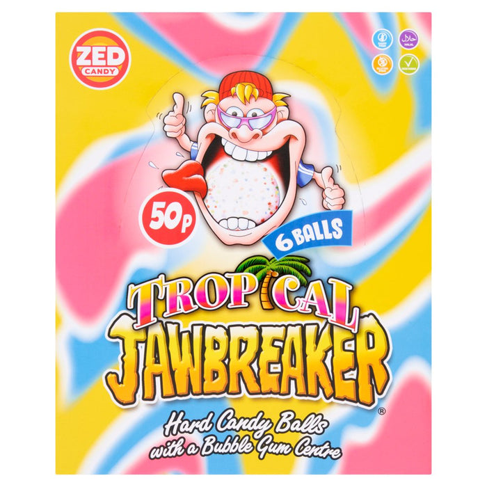 Zed Candy 6 Tropical Jawbreaker Balls 49.5g (Case of 24)