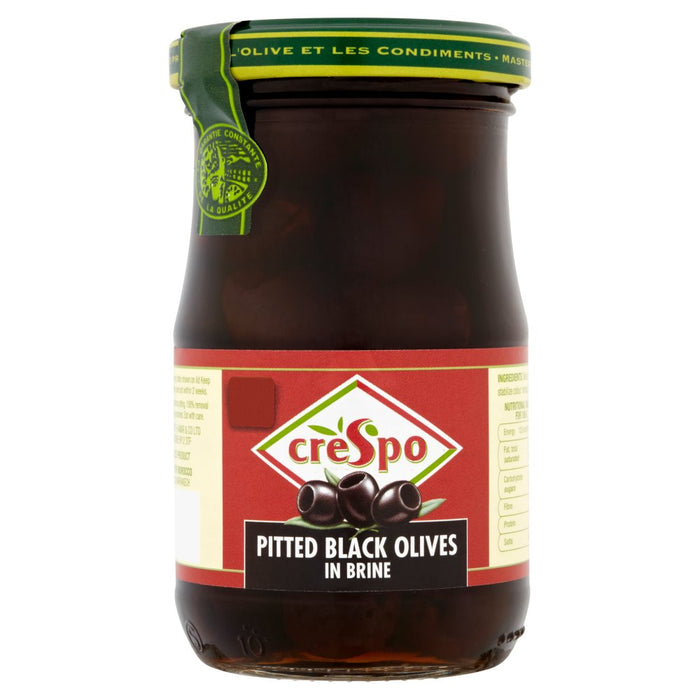 Crespo Pitted Black Olives in Brine 198g (Case of 6)