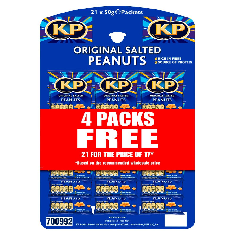 KP Original Salted Peanuts, 50g (Pack of 21) —