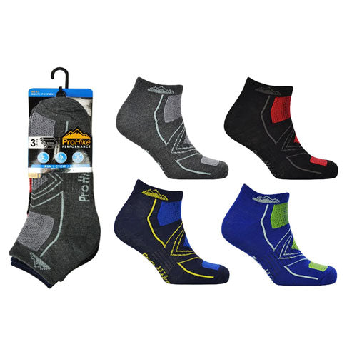 Mens ProHike Performance Trainer 3 Pairs Sock Top Block