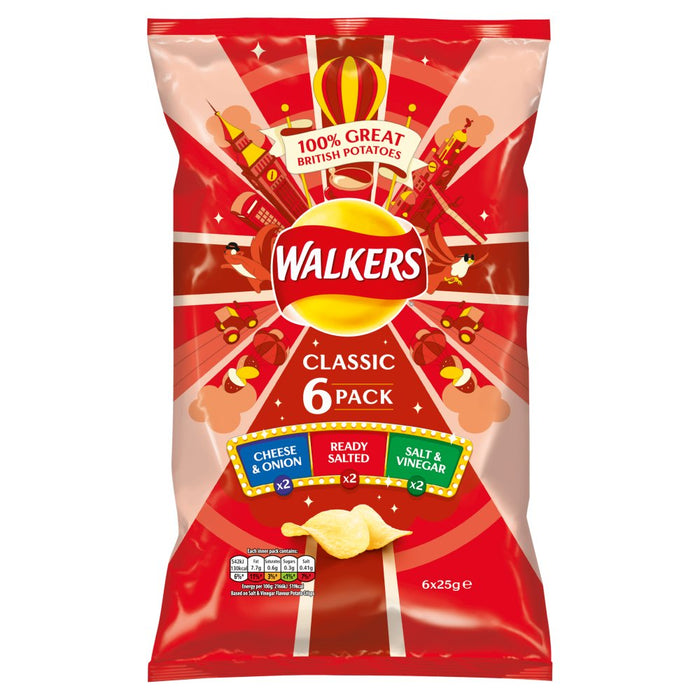 Walkers Classic Variety Crisps (6x25g)