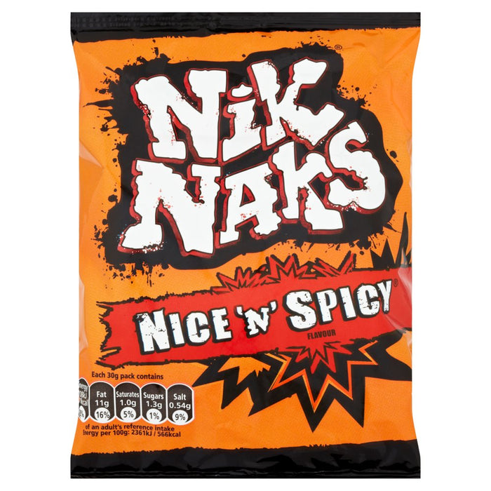 Nik Naks Nice 'N' Spicy Crisps 30g (Box of 28)