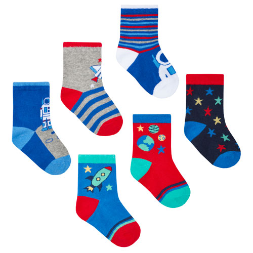 Baby Novelty Design 3 Pairs Socks Space/Planet