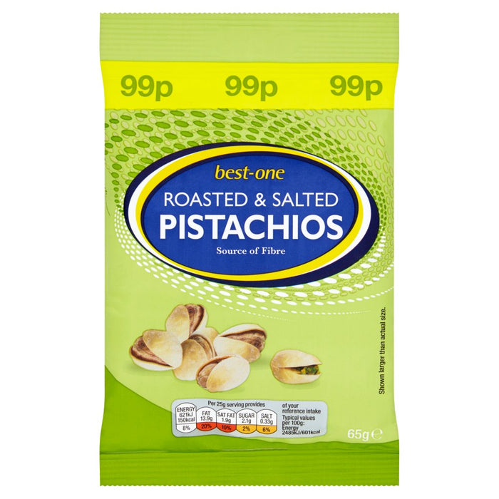 Best-One Roasted & Salted Pistachios, 65g (Case of 12)