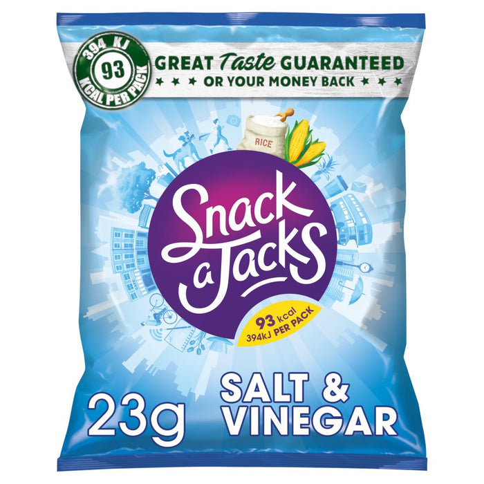 Snack A Jacks Salt & Vinegar Rice Cakes, 23g (Box of 24)