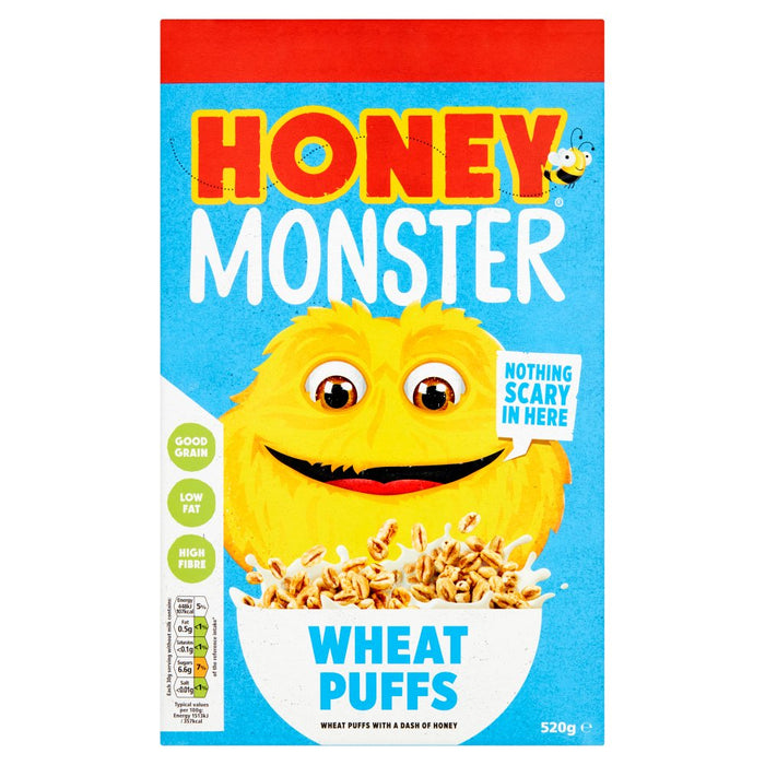 Honey Monster Wheat Puffs 520g (Case of 6)
