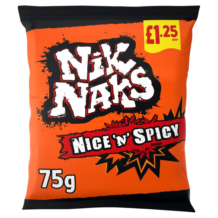 Nik Naks Nice 'N' Spicy Crisps 75g (Box of 20)