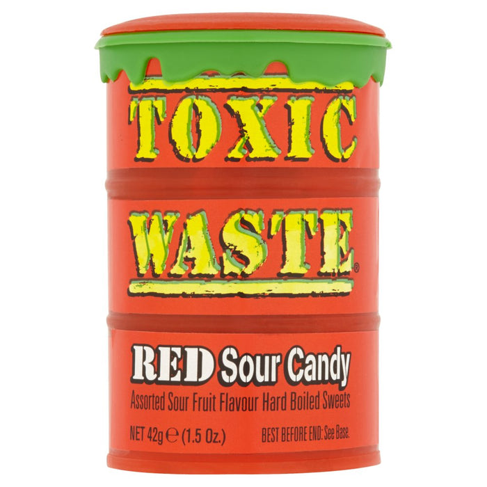 Toxic Waste Candy Dynamics Red Sour Candy, 42g (Case of 12)