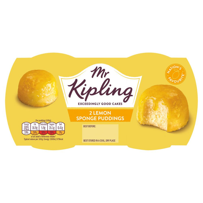 Mr Kipling Lemon Sponge Puddings 2x95g (Case of 4)