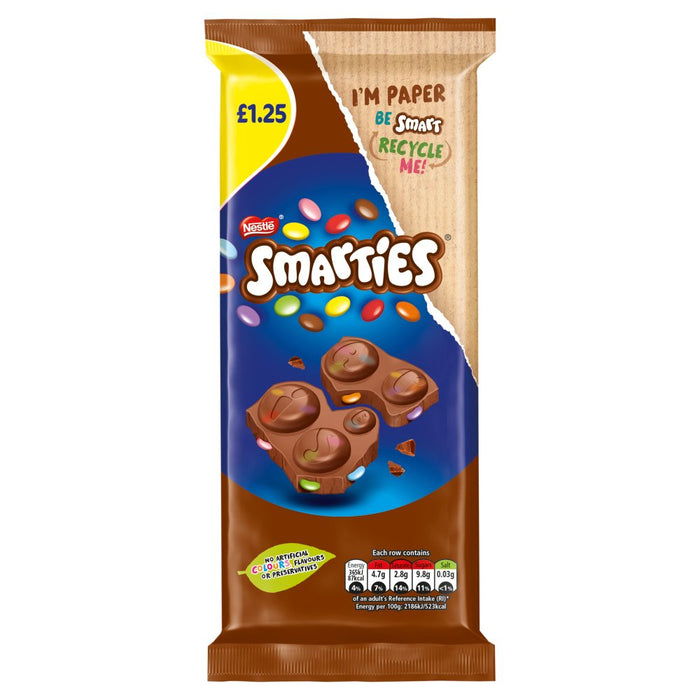 Smarties Milk Chocolate Sharing Bar PMP 90g (Box of 14)