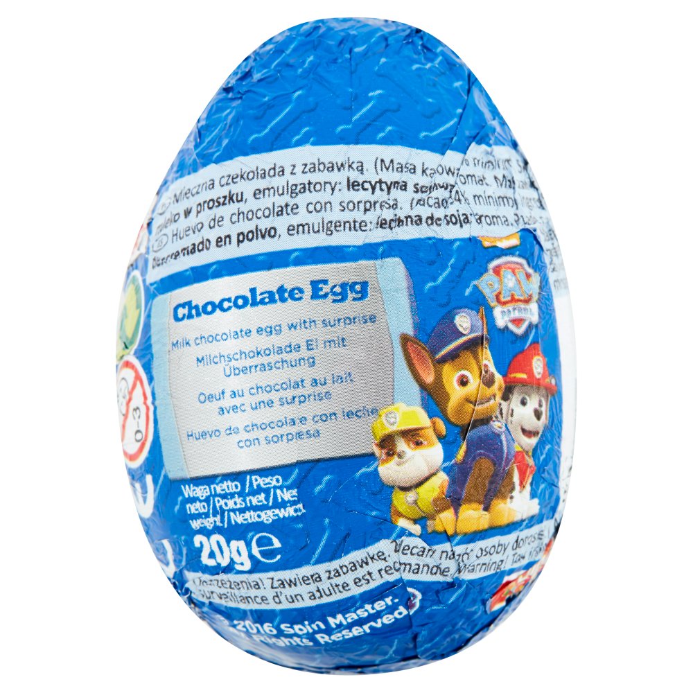 Paw Patrol Chocolate Egg, 20g (Case of 24) —