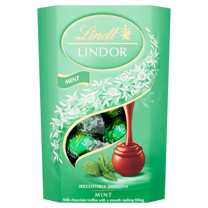Lindt Lindor Milk Mint Chocolate Truffles Box 200g (Case of 8)