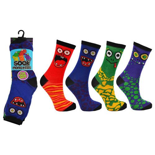 Sock Monsters Childrens Novelty 3 Pairs Socks