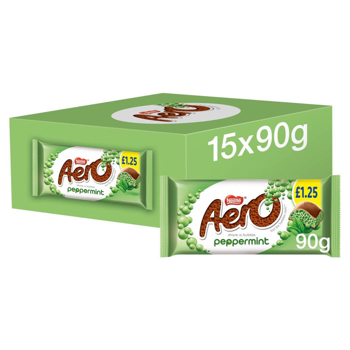 Aero Peppermint Mint Chocolate Sharing Bar 90g (Case of 15)