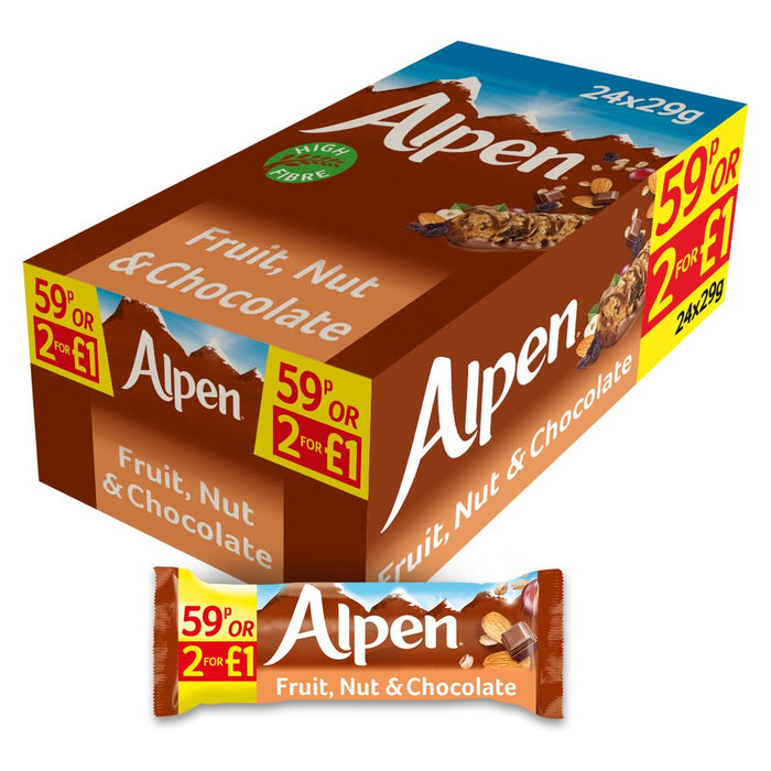 Alpen Fruit & Nut Chocolate bar 29g (Case of 24)