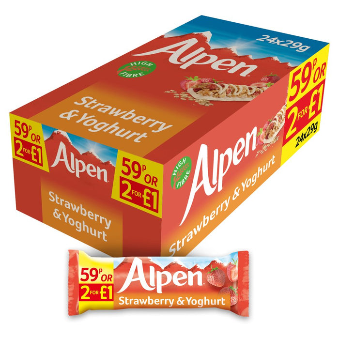 Alpen Strawberry & Yogurt Bar 19g (Case of 24)