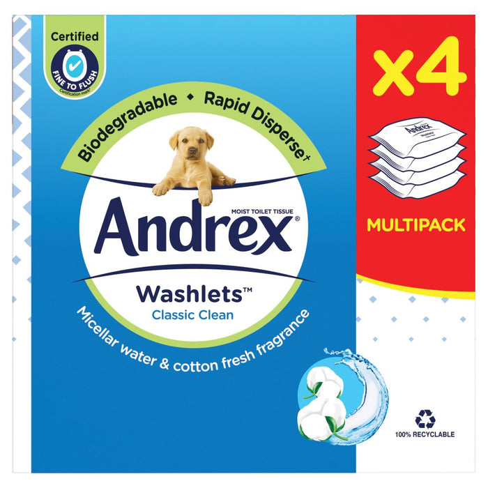 Andrex Classic Clean Washlets Single Pack (36 Sheets)