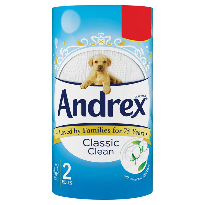 Andrex Classic Clean 2 Rolls (Case of 12)