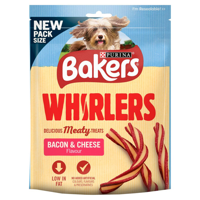 BAKERS Dog Treat Bacon and Cheese Whirlers, 130g (Case of 6)