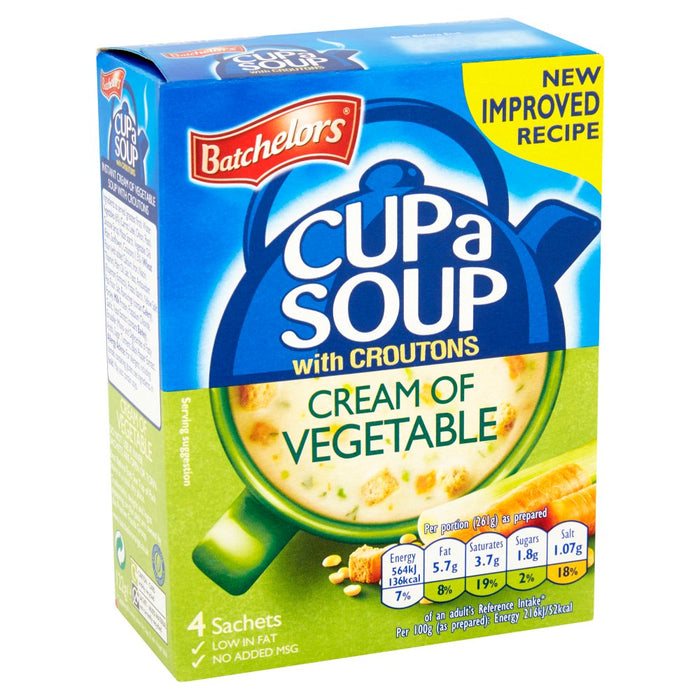 Batchelors Cup a Soup Chicken & Vegetable with Croutons 4 Sachets, 110g (Case of 9)