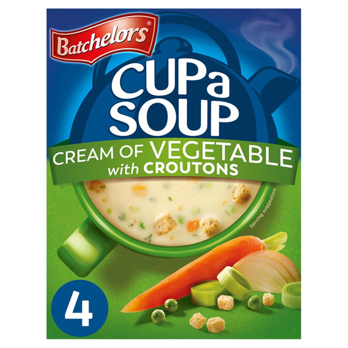 Batchelors Cup a Soup Cream of Vegetable with Croutons 4 Sachets 122g (Case of 9)