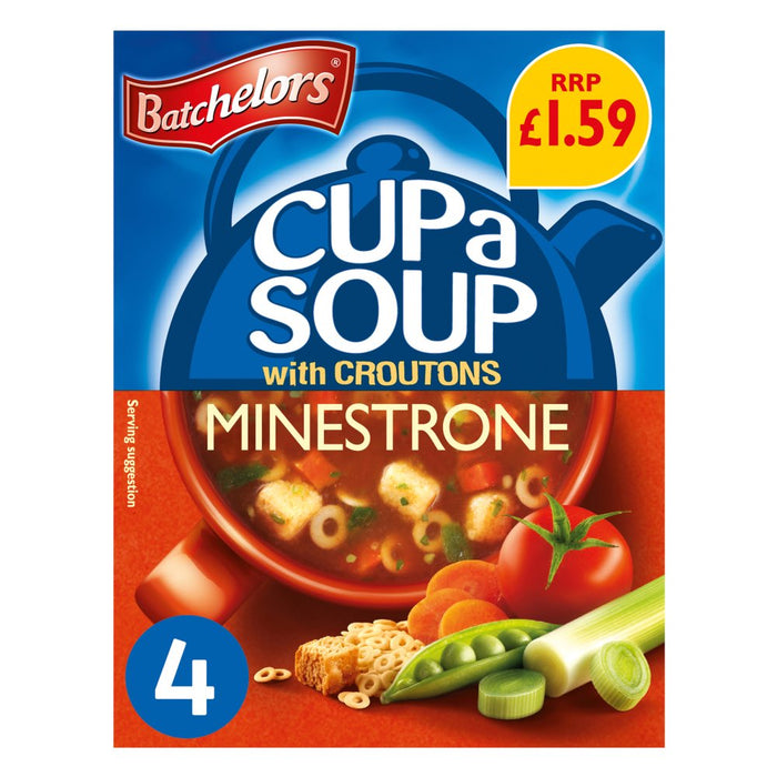 Batchelors Cup a Soup with Croutons Minestrone 4 Sachets 94g (Case of 9)