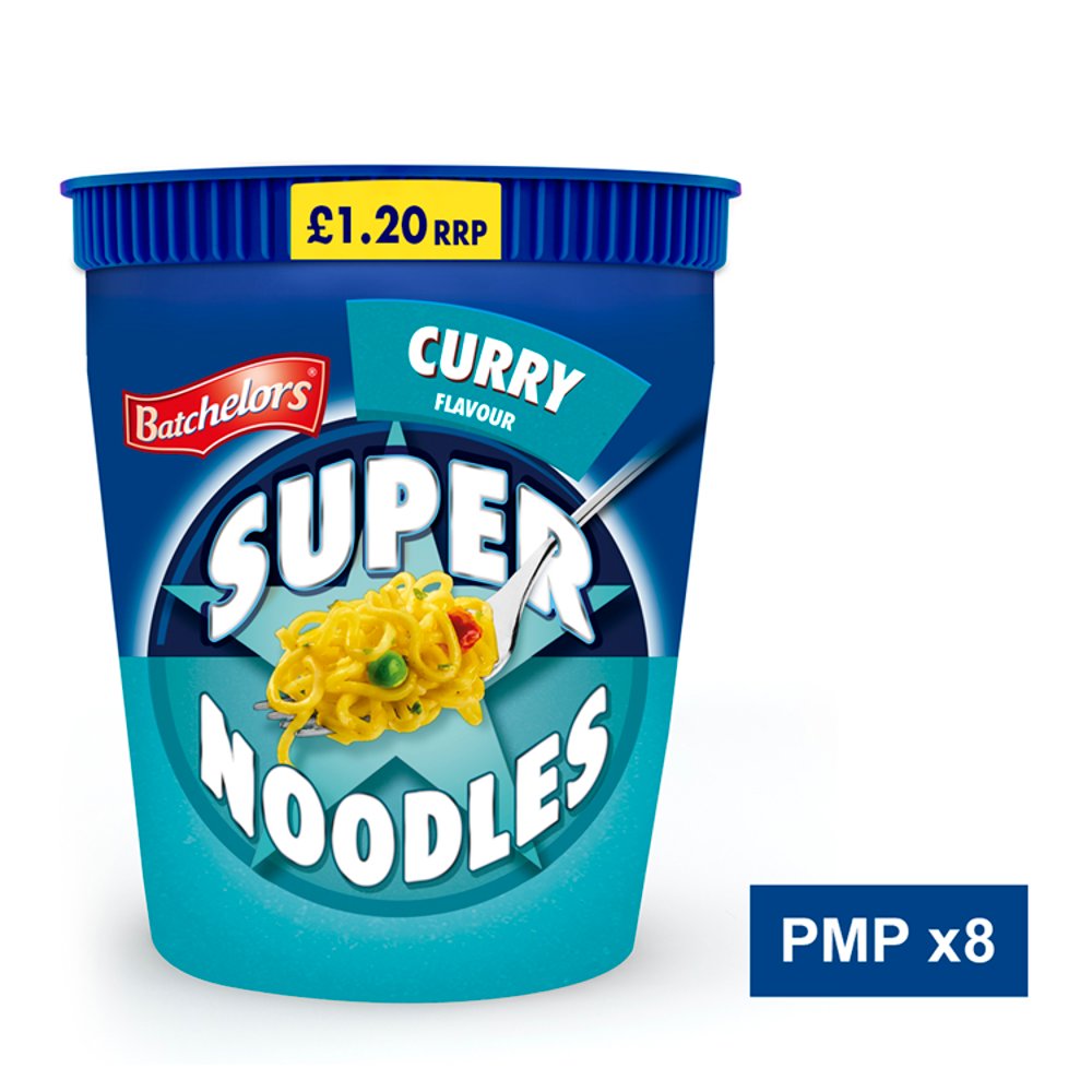 Batchelors Super Noodles Pot Curry Flavour 75g Case of 8
