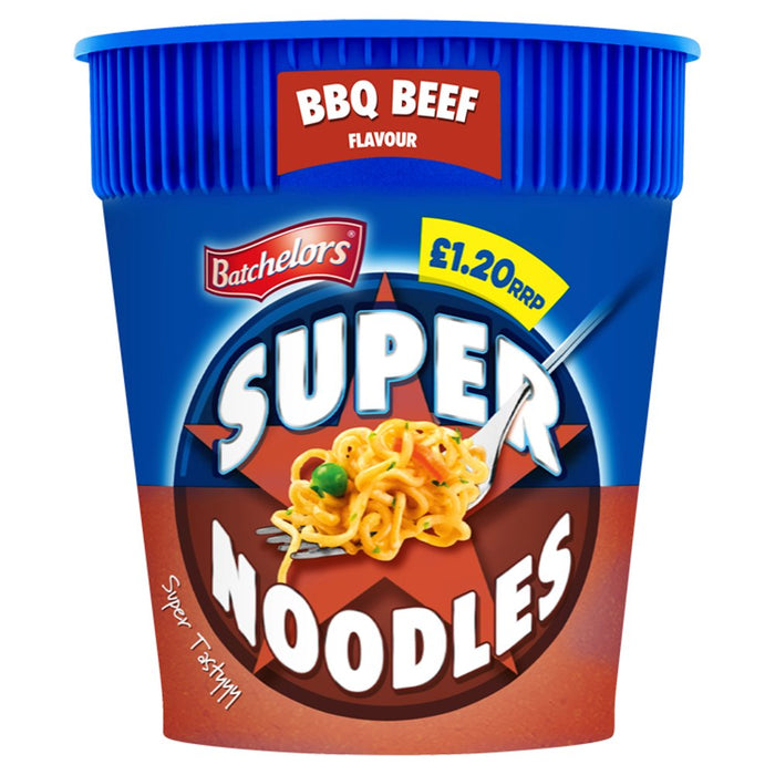 Batchelors Super Noodles Pot BBQ Beef Flavour, 75g (Case of 8)