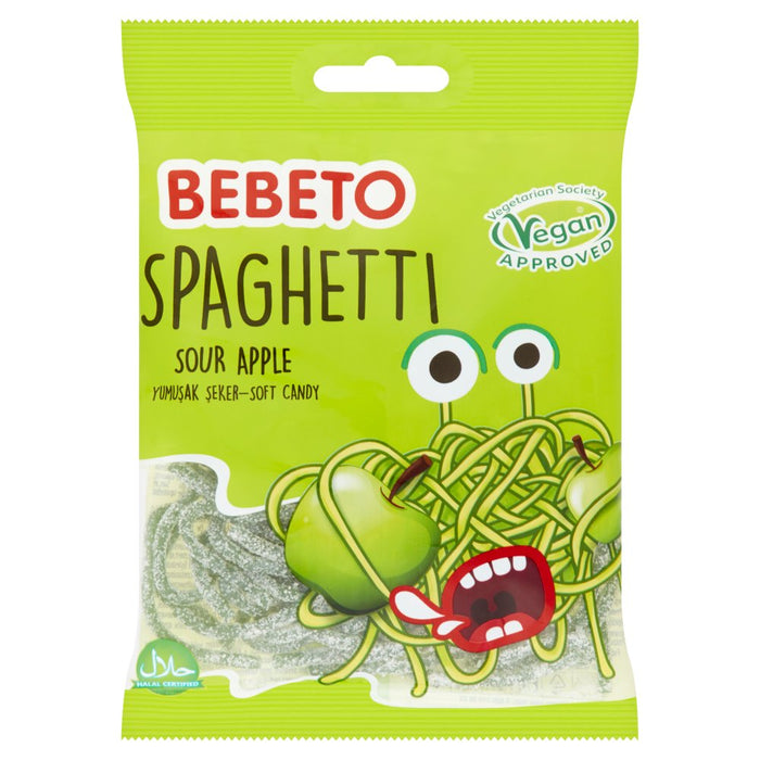 Bebeto Spaghetti Sour Apple Soft Candy 70g (Case of 20)