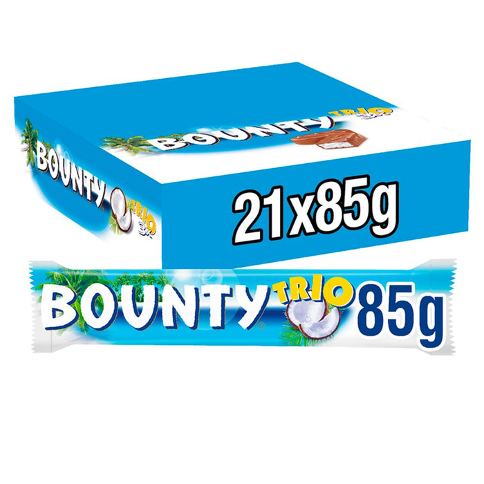 Bounty Coconut & Milk Chocolate Snack Bar Trio 85g (Box of 21)