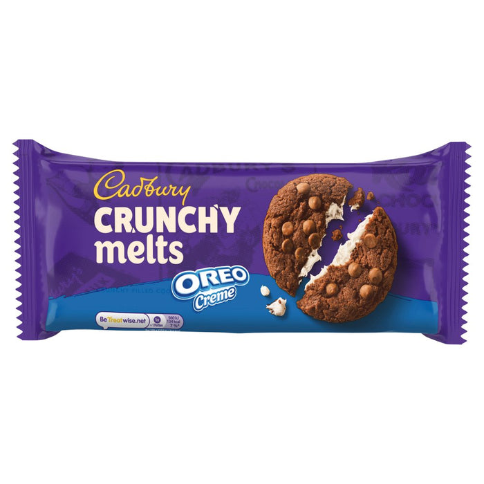 Cadbury Crunchy Melts Oreo Creme Chocolate Cookies 156g (Case of 12)