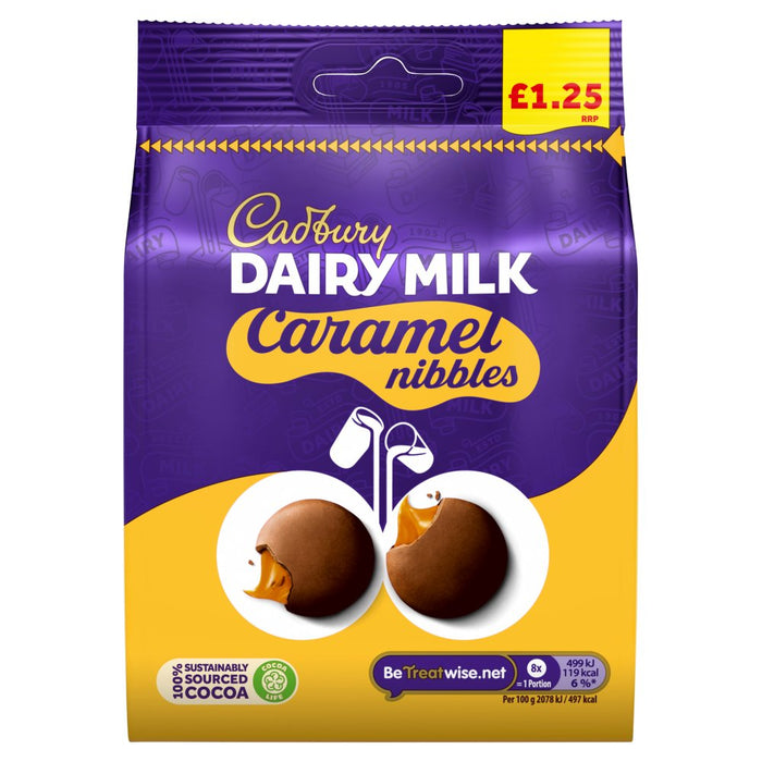 Cadbury Dairy Milk Caramel Nibbles Bag, 95g (Case of 10)