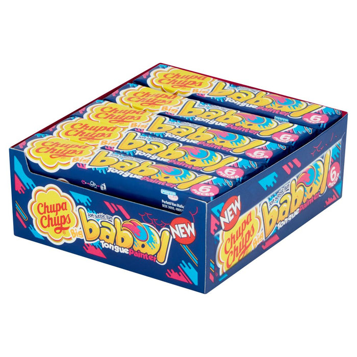 Chupa Chups Big Babol Blue Raspberry Flavour Soft Bubble Gum 6 Pieces 27.6g (Case of 20)