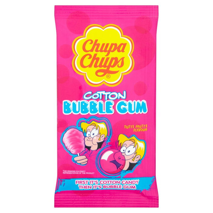 Chupa Chups Cotton Bubble Gum Tutti Frutti Flavour 11g  (Case of 12)