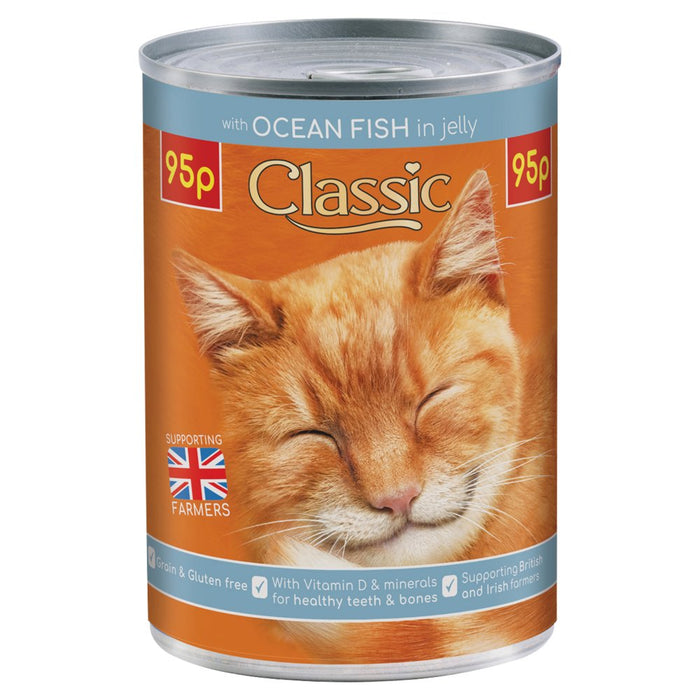 Classic Ocean Fish in Jelly Cat Food Tin, 400g (Case of 12)