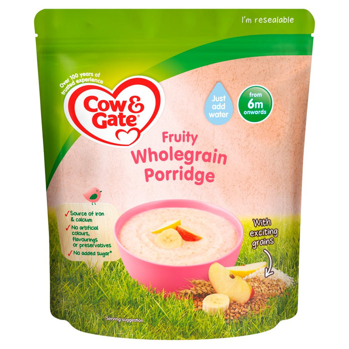 Cow & Gate Fruity Wholegrain Porridge Baby Cereal, 125g (Case of 5)