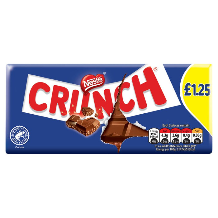 Crunch Milk Chocolate Sharing Bar 100g (Box of 16)