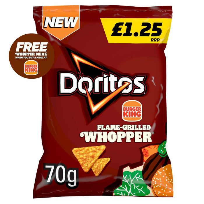 Doritos Burger King Flame Grilled Whopper Sharing Tortilla Chips Crisps 70g (Box of 15) Limited Edition